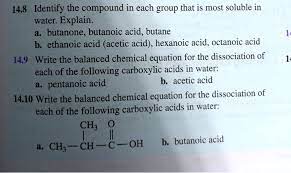 Ne B Ethanoic Acid