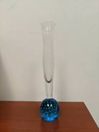 vintage clear glass bud vase with