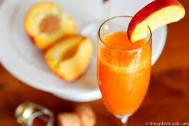 frozen peach bellinis made with fresh