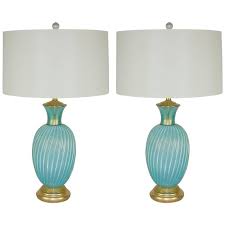 Blue Murano Vintage Table Lamps By