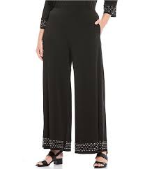 Ic Collection Plus Size Studded Detail Pull On Pant
