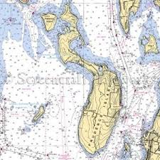 Rhode Island Prudence Island Nautical Chart Decor