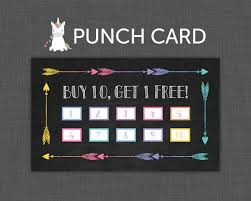 Punch Card Black Punch Card Buy 10 Get 1 Free Instant