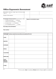 Office Ergonomic Assessment Form Printable Pdf Download