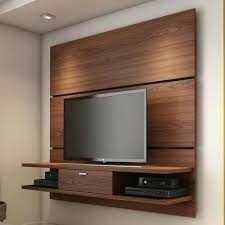 Brown Wall Mounted Wooden Wall Tv