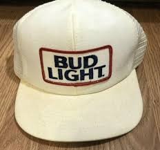 Unbranded Bud Light Vintage Trucker Hat Snapback Cap White Mesh Anheuser Busch 90s Usa Apparel Hats