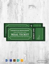 Free Meal Ticket Template Word Psd Indesign Apple