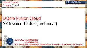 oracle fusion finance invoice tables
