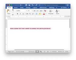change case in microsoft word for mac