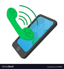 ringing phone cartoon icon royalty free