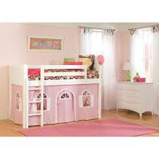 Cottage White Twin Low Loft Bed With