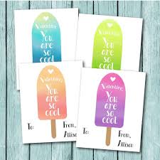 Classroom Valentine Cards Kids Popsicle You Are So Cool