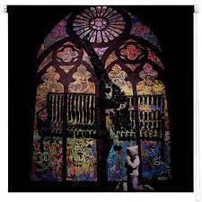 Banksy Stained Glass Window Printed