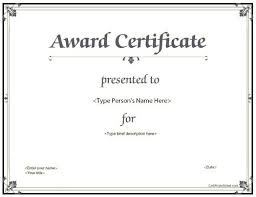 Professional Award Certificate Template Sample Award Certificate