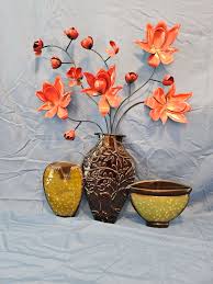 Vase With Flowers Metal Wall Art For