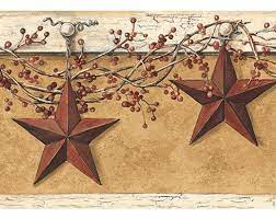 country hanging star wallpaper border