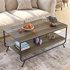 See more ideas about rustic coffee tables, wood diy, pallet diy. Buy Homecho Industrial Coffee Table 2 Tier Wood And Metal Rustic Cocktail Table With Storage Shelf For Living Room Office Easy Assembly Rustic Brown 43 Inch Online In Turkey B0831n6csd
