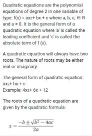 Quadratic Equation Using