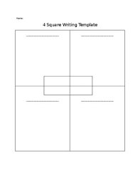 Four Square Writing Template