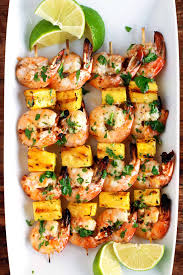 grilled shrimp pineapple skewers with
