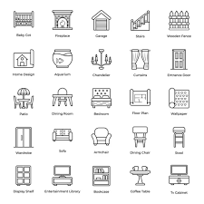 Furniture Home Decor Icons Pack Vectors