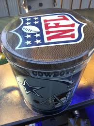 dallas cowboys popcorn tin from gourmet