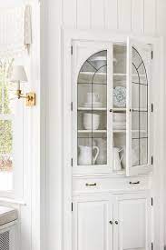 Catty Corner China Cabinet With Leaded