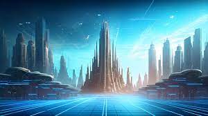 science fiction future city background