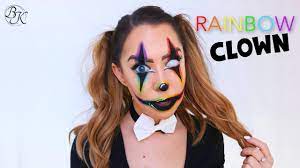 easy rainbow clown makeup tutorial