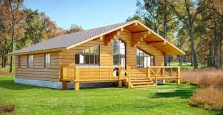 Lovely One Story Log Cabin Just Right