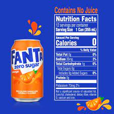 fanta zero sugar orange fruit soda pop