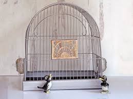 Vintage Art Deco Crown Bird Cage Glass