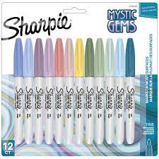 Amazon.com : SHARPIE Permanent Markers, Mystic Gem Special Edition, Fine  Point, Assorted Colors, 12 Count : Office Products