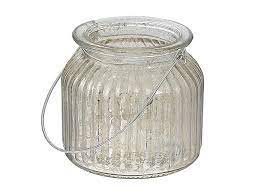 Ribbed Mercury Glass Tealight Holder S