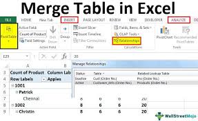 merge tables in excel how to merge