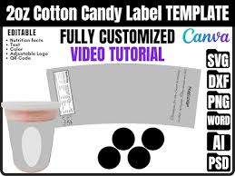 2 Oz Cotton Candy Tub Label Template