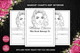 makeup face charts template for kdp