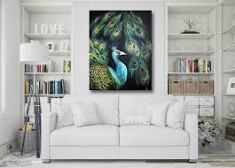Turquoise Peacock Abstract Painting