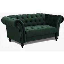 Mayfair Green Velvet Curved Sofa 2s