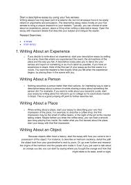 start a descriptive writing
