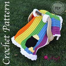 Rainbow Baby Car Seat Canopy Crochet