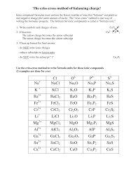 Exercise Ionic Compounds Names And Formula Worksheet Question      