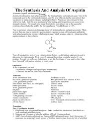 The Synthesis And Ysis Of Aspirin