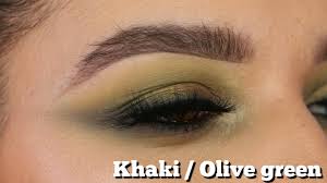 khaki olive green winged out smokey eye