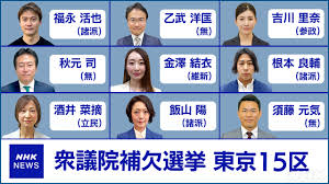衆議院東京15区補欠選挙に9人立候補 自民党・公明党は候補者擁立 