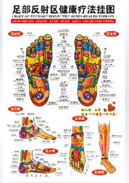 Chinese Chart Foot Reflective Zones Therapy Reflexology Massage Wall Poster