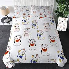 Lucky Cat Duvet Cover Chinese Lucky