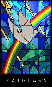 Flying Dove Stained Glass Church Window