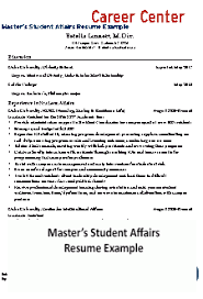 Resume Cv And Guides Student Affairs
