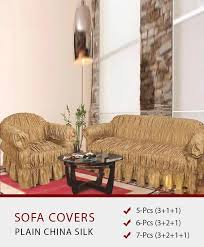 sofa covers plain silk fabric 6 seater